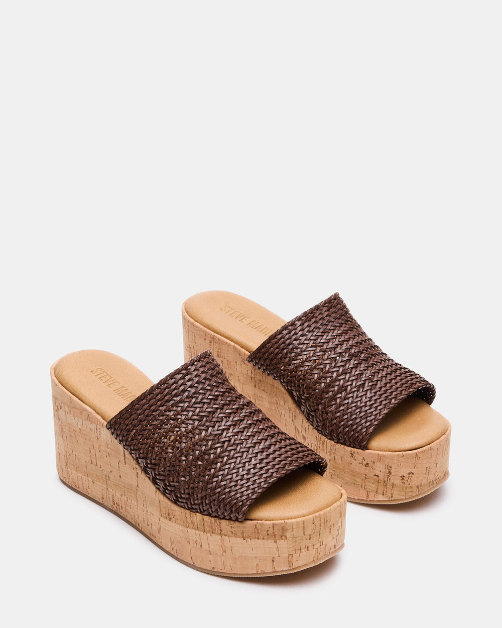 COASTAL Brown Raffia Platform Wedge Mule Women's Sandal | Steve Madden online