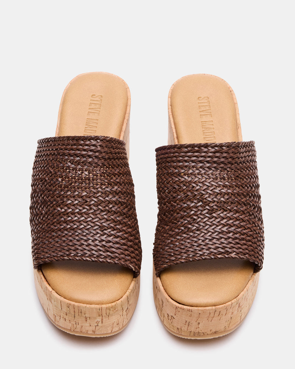 COASTAL Brown Raffia Platform Wedge Mule Women's Sandal | Steve Madden online