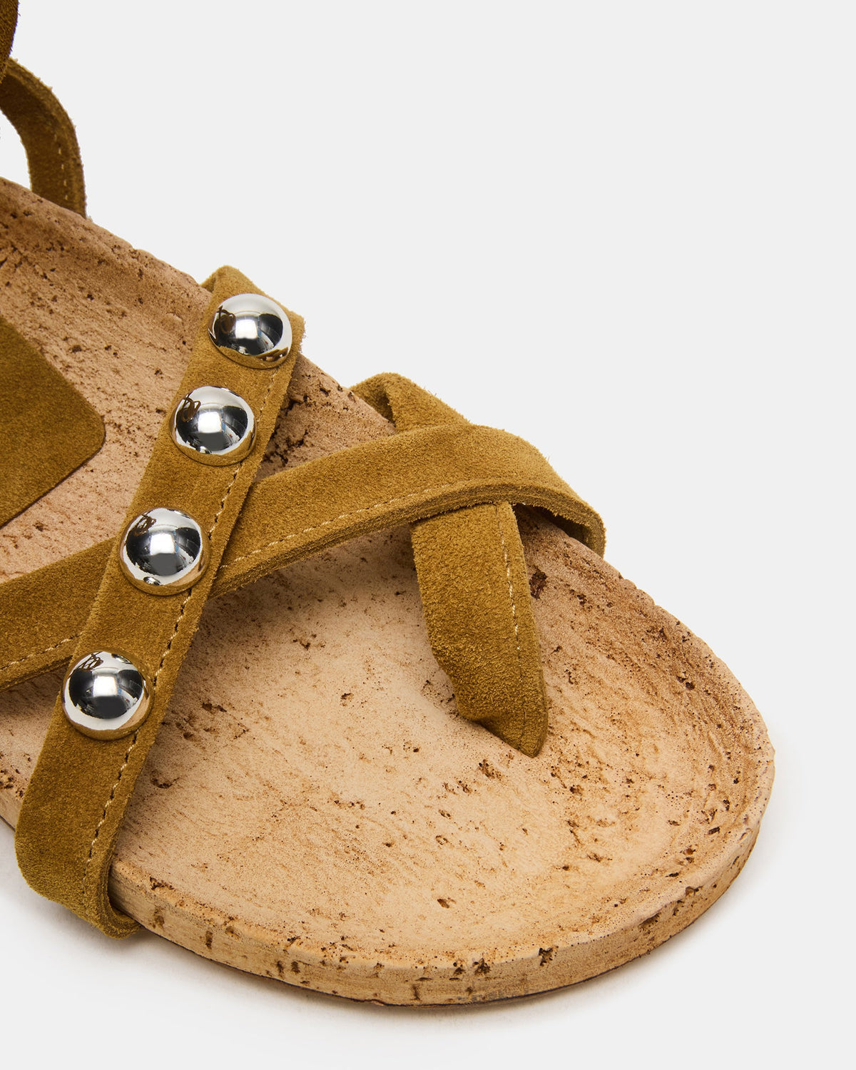 KELSO Olive Suede Flatform Strappy Studded Women's Sandal | Steve Madden outlet