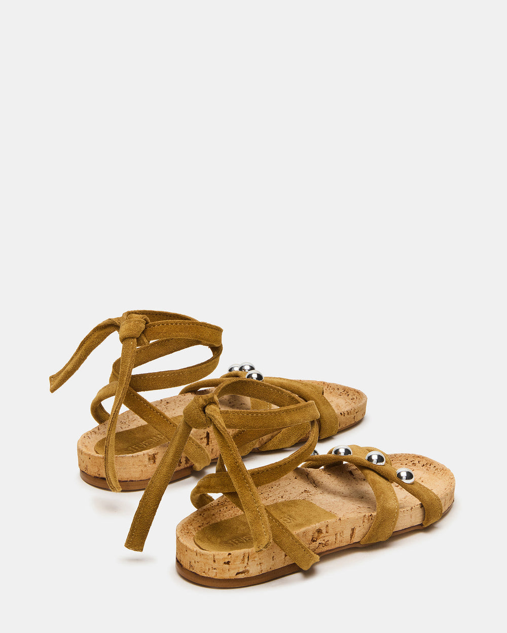 KELSO Olive Suede Flatform Strappy Studded Women's Sandal | Steve Madden outlet