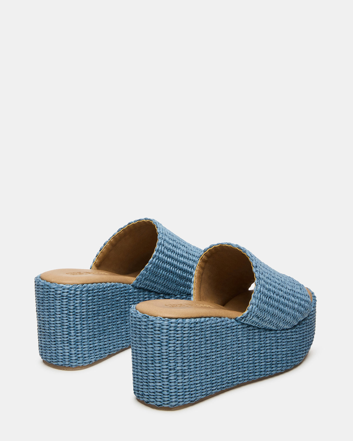 JETTY Blue Raffia Platform Wedge Women's Sandal | Steve Madden on Sale