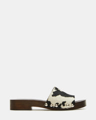 CENTO Black Cow Print Studded Slide Women's Sandal | Steve Madden near me