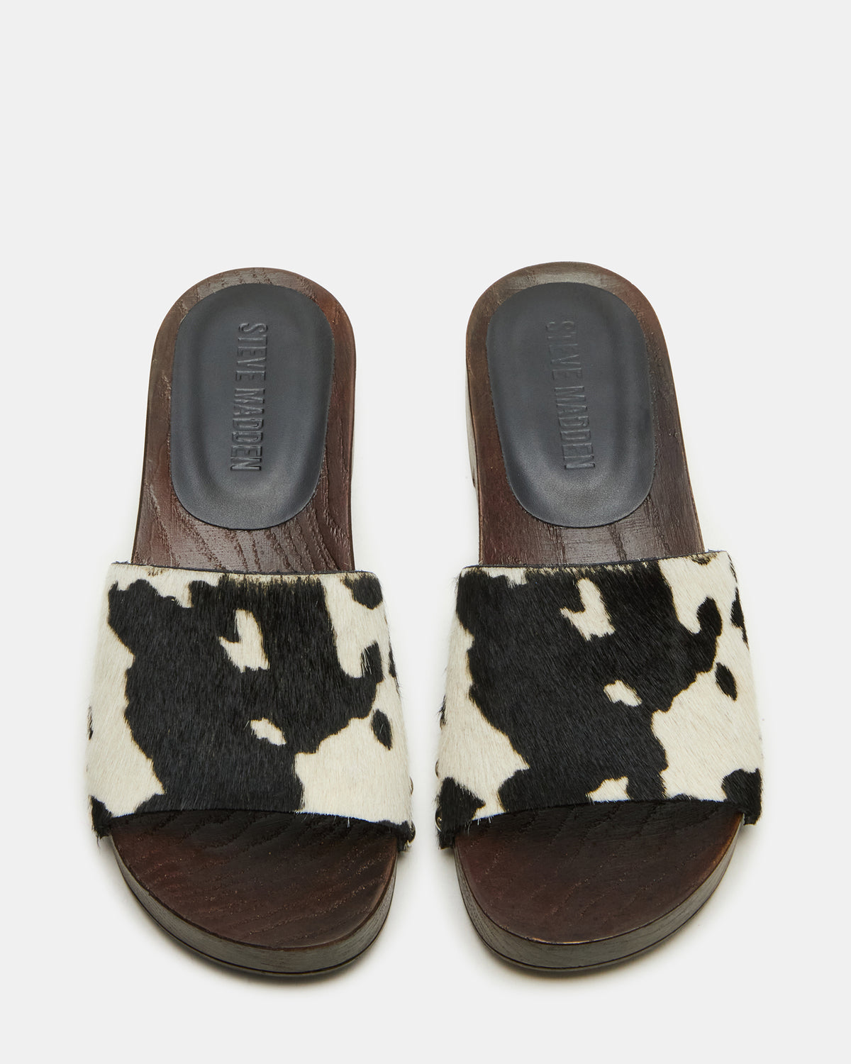 CENTO Black Cow Print Studded Slide Women's Sandal | Steve Madden near me
