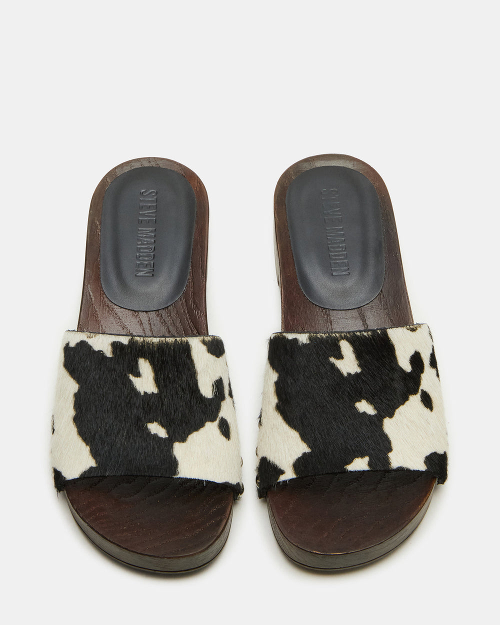 CENTO Black Cow Print Studded Slide Women's Sandal | Steve Madden near me