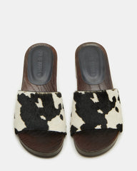 CENTO Black Cow Print Studded Slide Women's Sandal | Steve Madden near me