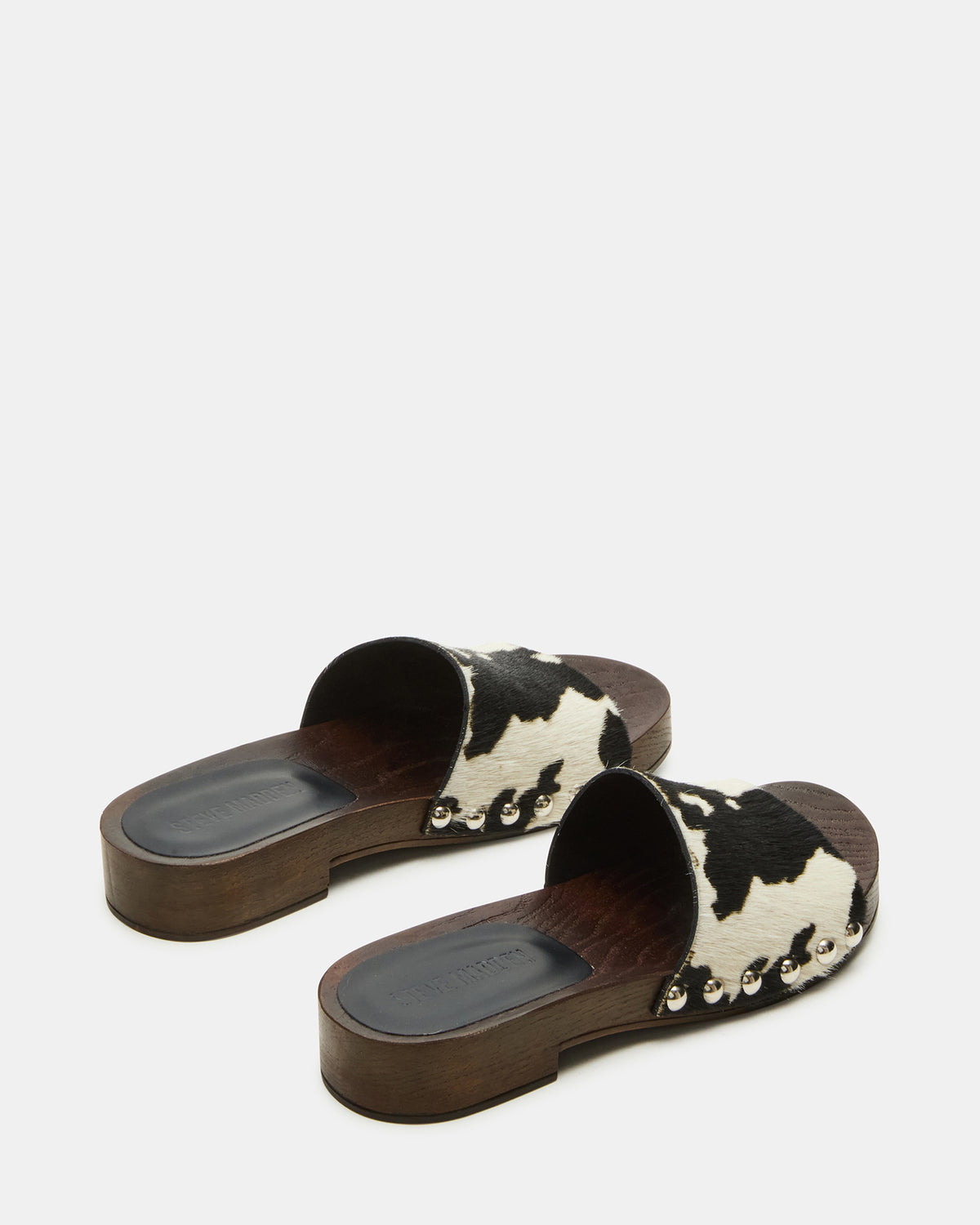 CENTO Black Cow Print Studded Slide Women's Sandal | Steve Madden near me