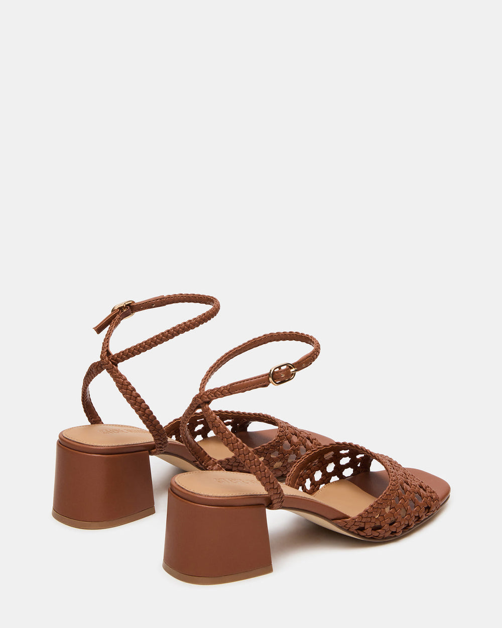 SOLEIL Tan Square-Toe Woven Women's Sandal | Steve Madden discount
