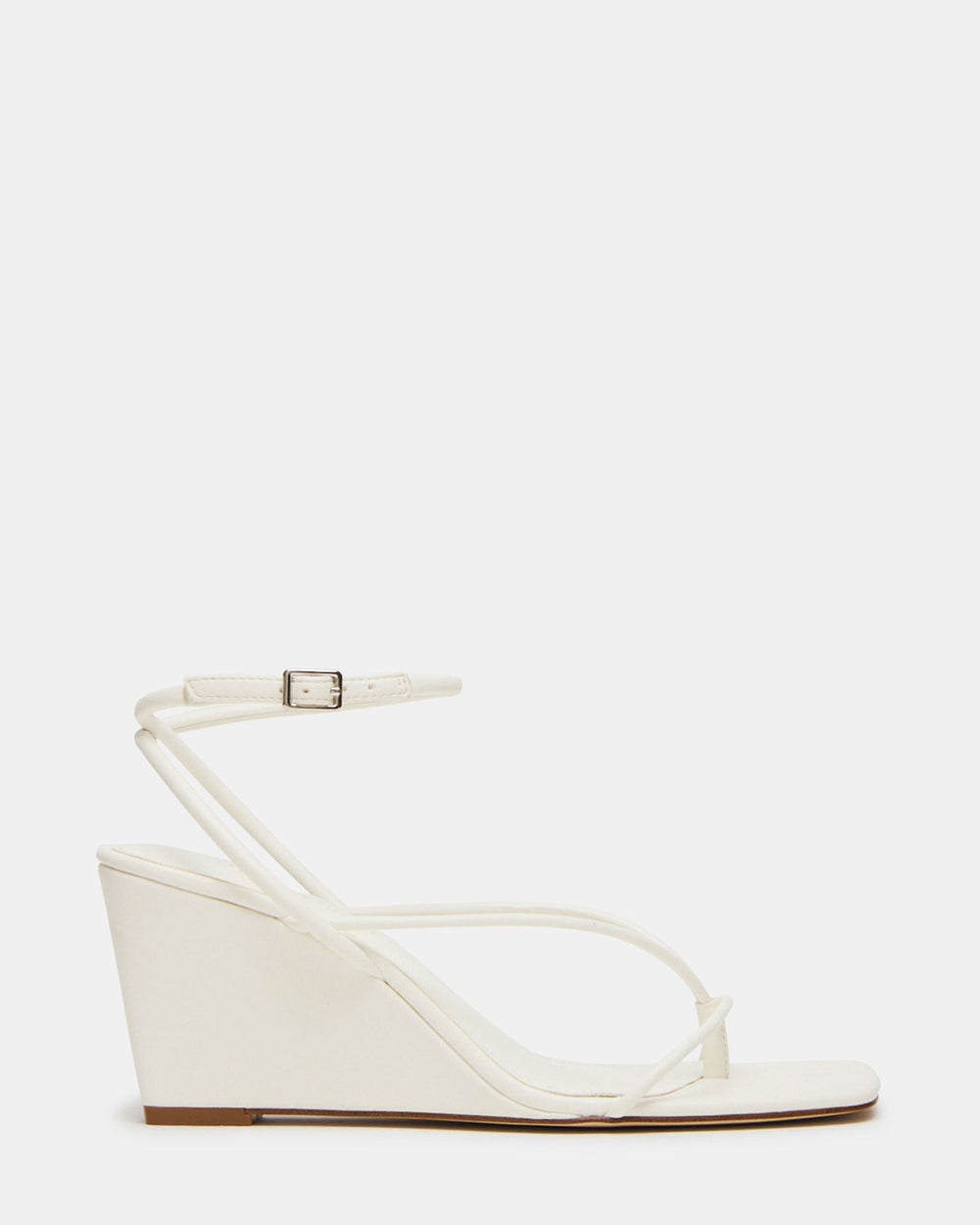 APPA White Square-Toe Strappy Wedge Women's Sandal | Steve Madden US
