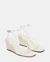 APPA White Square-Toe Strappy Wedge Women's Sandal | Steve Madden US