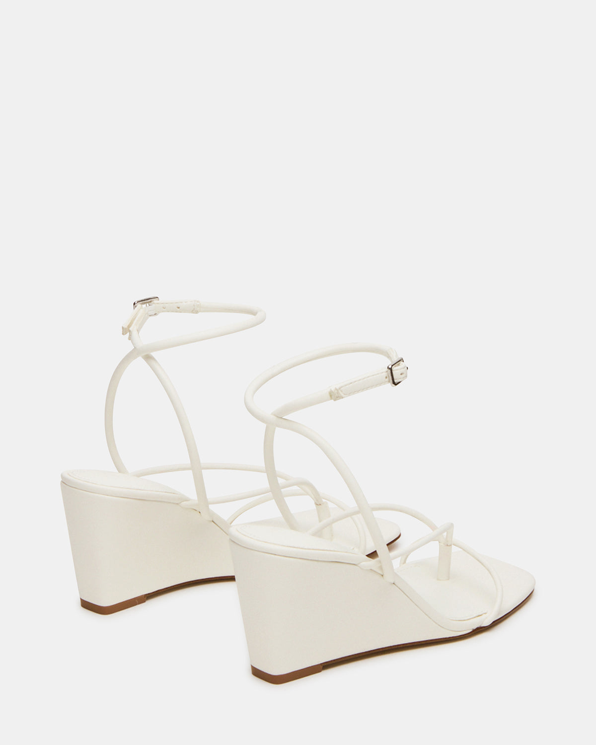 APPA White Square-Toe Strappy Wedge Women's Sandal | Steve Madden US