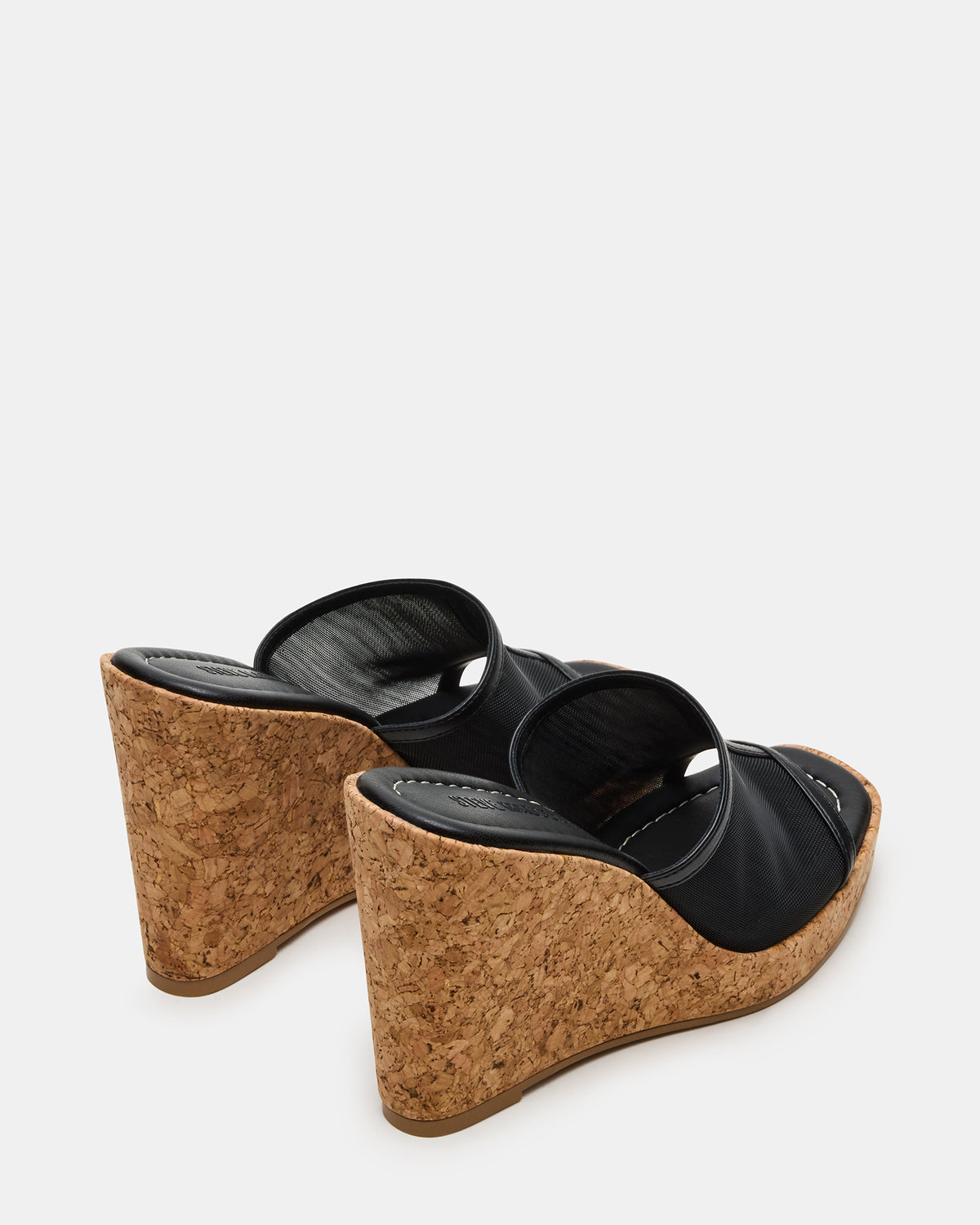CRUZ Black Square-Toe Platform Mesh Wedge Mule Women's Sandal | Steve Madden discount