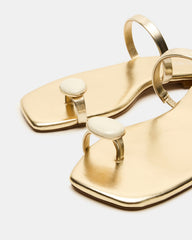 TAMARA Gold Flat Square-Toe Women's Sandal | Steve Madden online