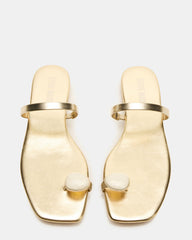 TAMARA Gold Flat Square-Toe Women's Sandal | Steve Madden online