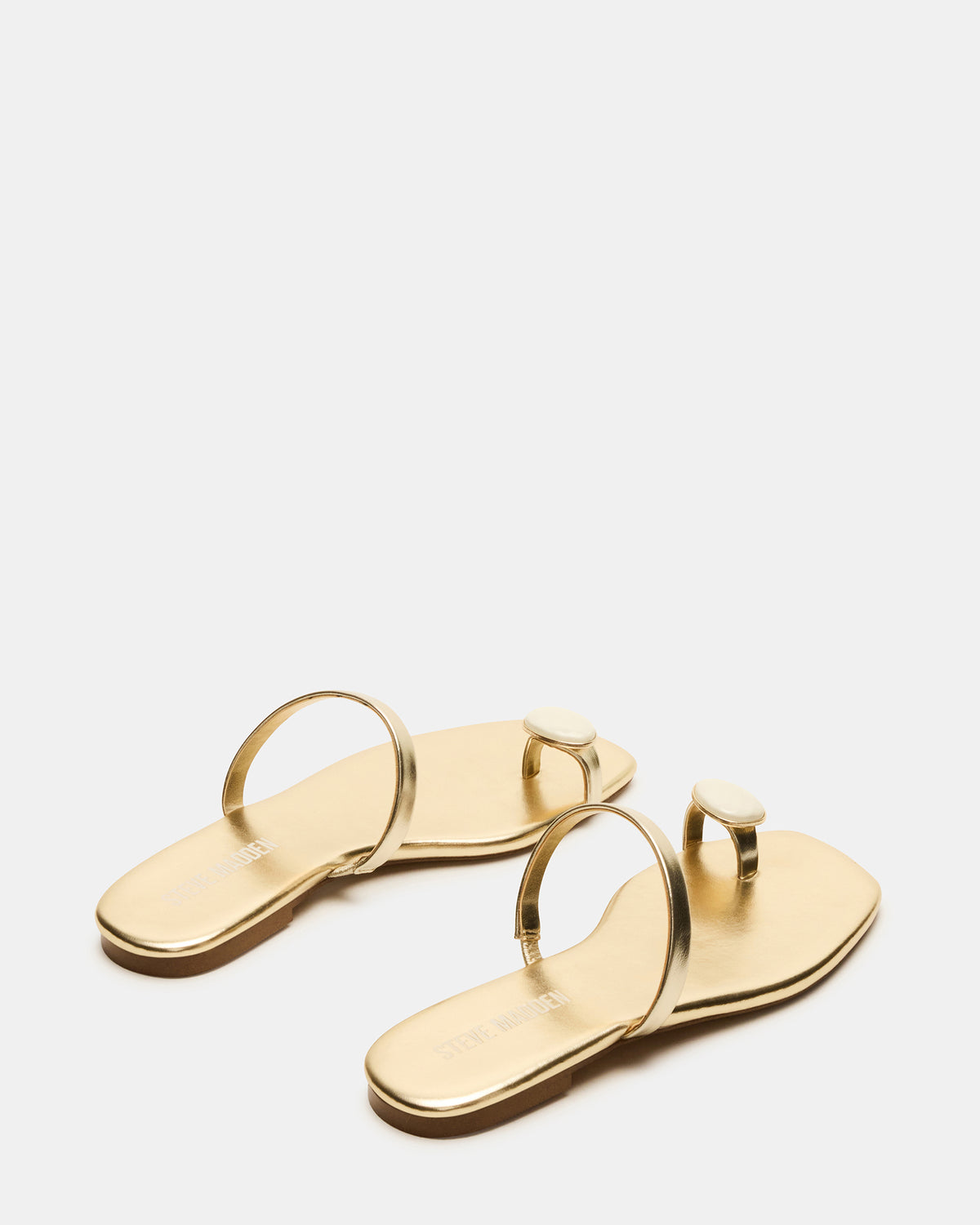 TAMARA Gold Flat Square-Toe Women's Sandal | Steve Madden online