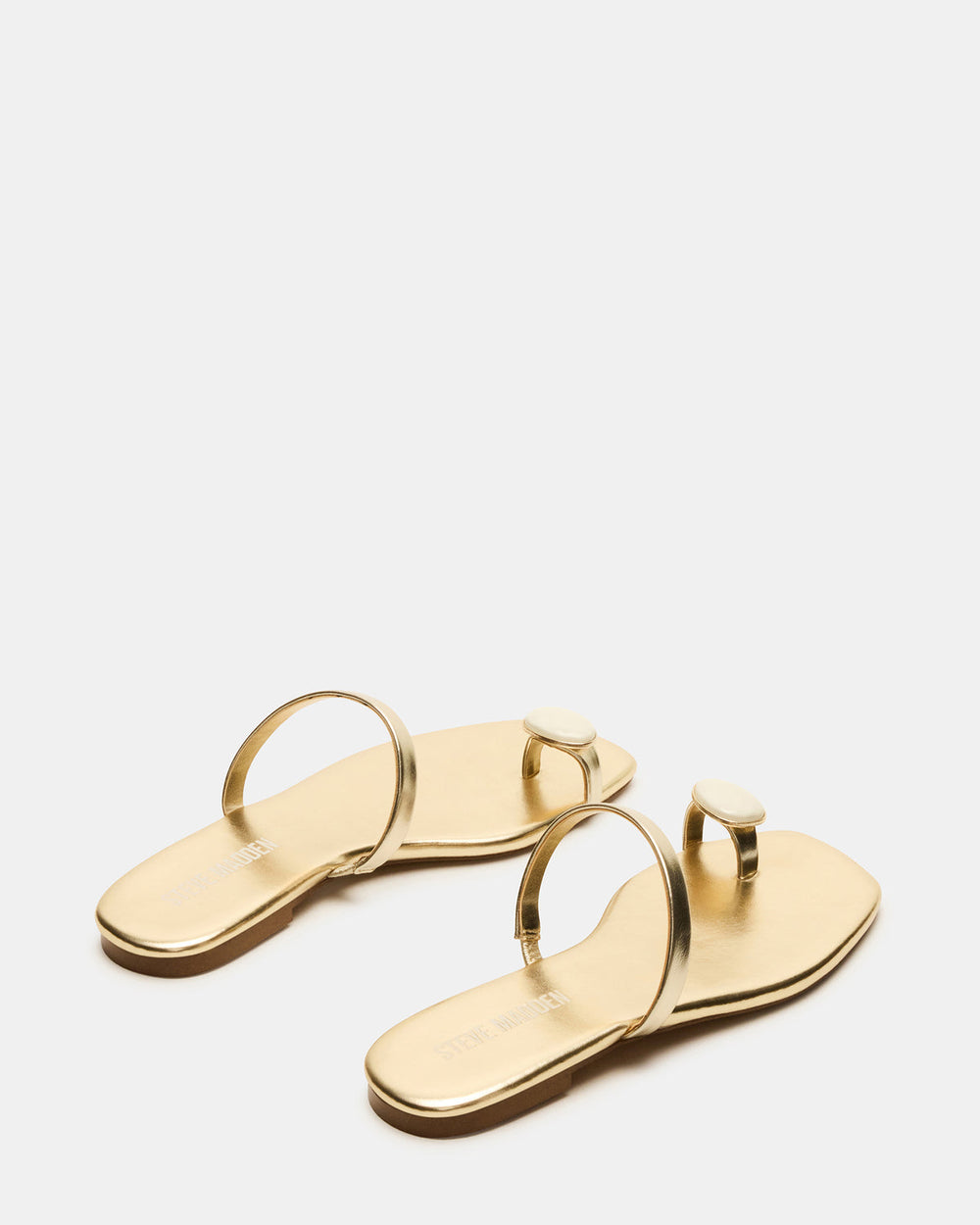 TAMARA Gold Flat Square-Toe Women's Sandal | Steve Madden online