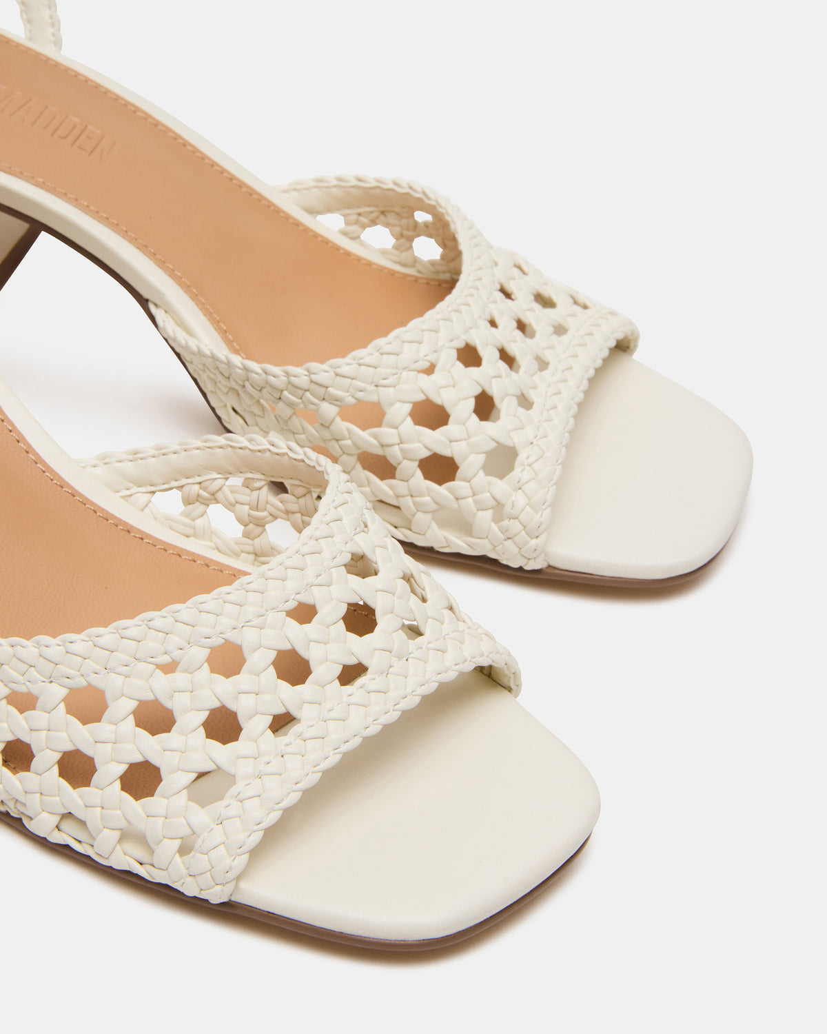 SOLEIL Bone Square-Toe Woven Women's Sandal | Steve Madden outlet