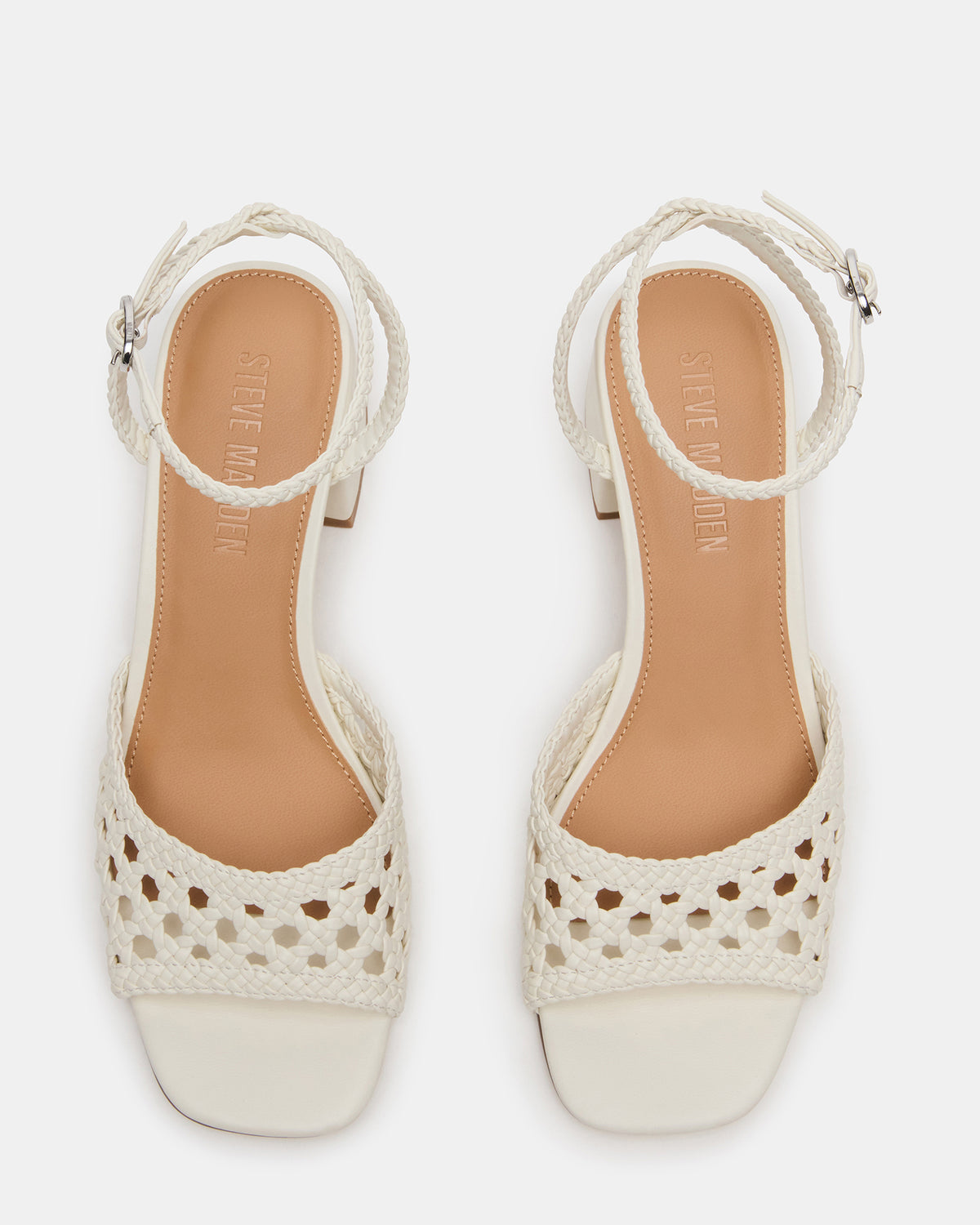 SOLEIL Bone Square-Toe Woven Women's Sandal | Steve Madden outlet