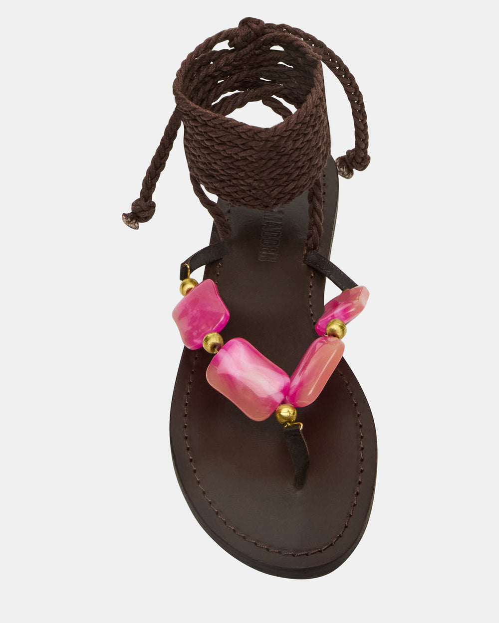 TASHA Pink Multi Strappy Lace-Up Flat Women's Sandal | Steve Madden for Sale