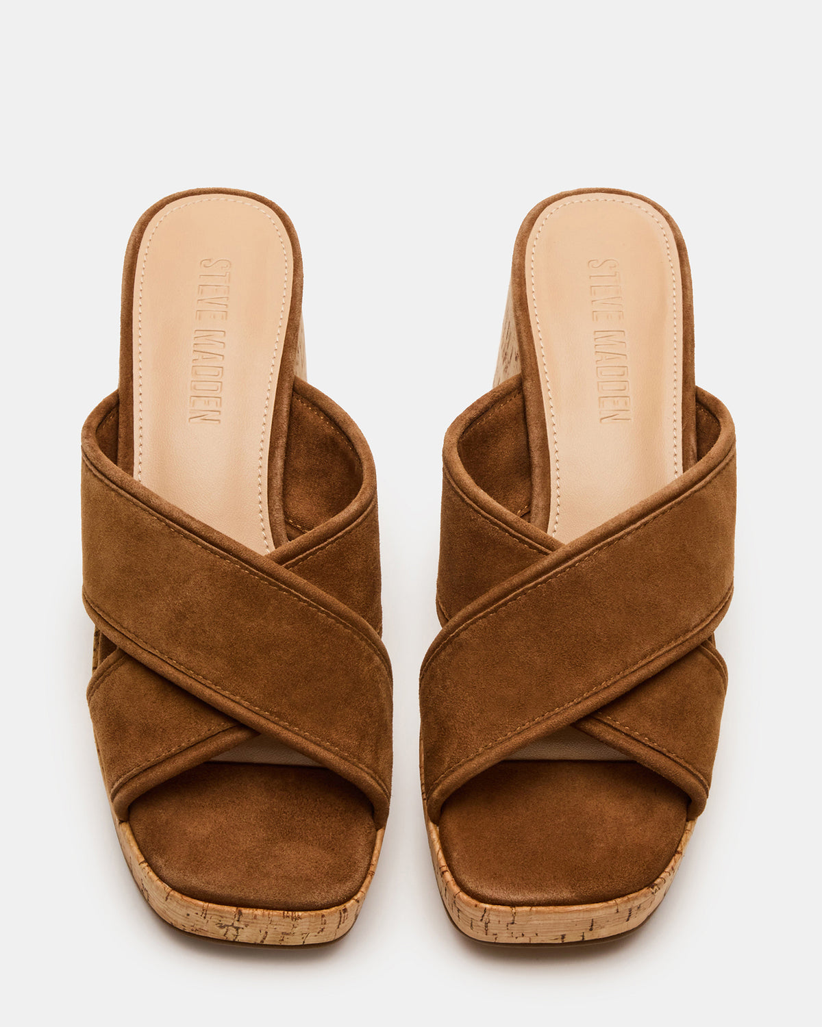 MARSDEN Chestnut Suede Women's Platform Square-Toe Mule Sandal | Steve Madden on Sale