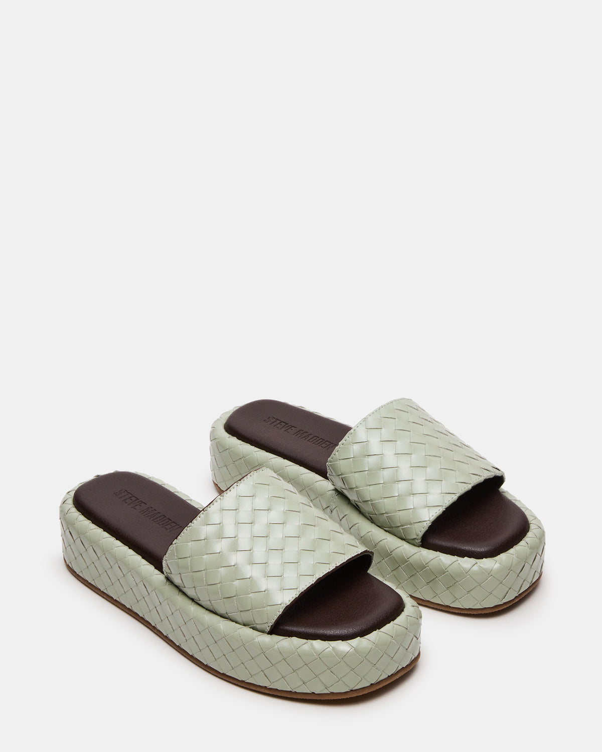 BEACHY Quilted Pistachio Platform Slide Women's Sandal | Steve Madden online