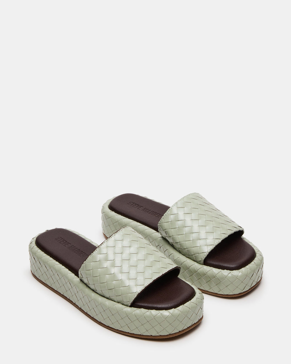 BEACHY Quilted Pistachio Platform Slide Women's Sandal | Steve Madden online