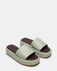 BEACHY Quilted Pistachio Platform Slide Women's Sandal | Steve Madden online