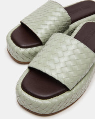 BEACHY Quilted Pistachio Platform Slide Women's Sandal | Steve Madden online