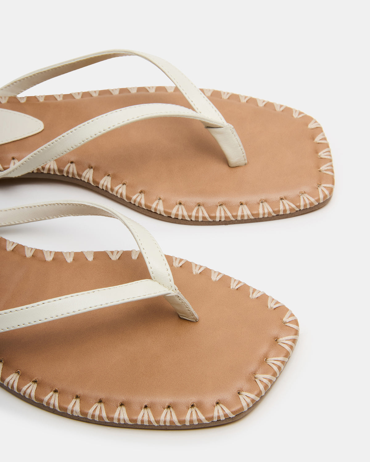 MARELLA Bone Leather Women's Thong Square-Toe Sandal | Steve Madden outlet