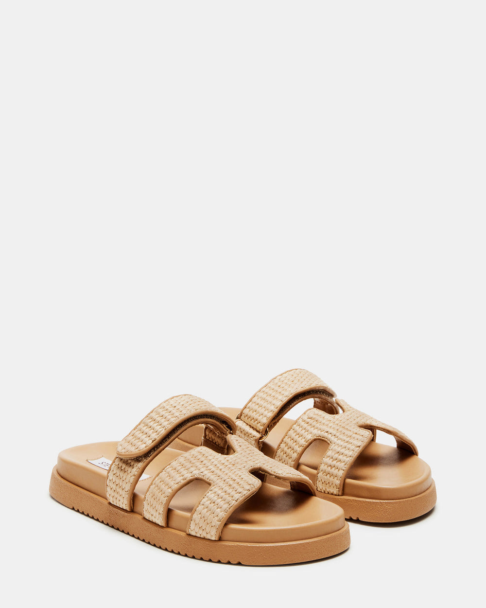 MAYVEN Natural Raffia Flatform Slide Women's Sandal | Steve Madden Sale