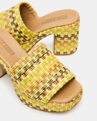 KOLA Raffia Multi Platform Square-Toe Block Heel Mule Women's Sandal | Steve Madden on Sale