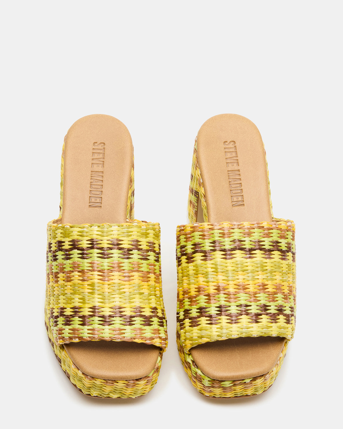 KOLA Raffia Multi Platform Square-Toe Block Heel Mule Women's Sandal | Steve Madden on Sale