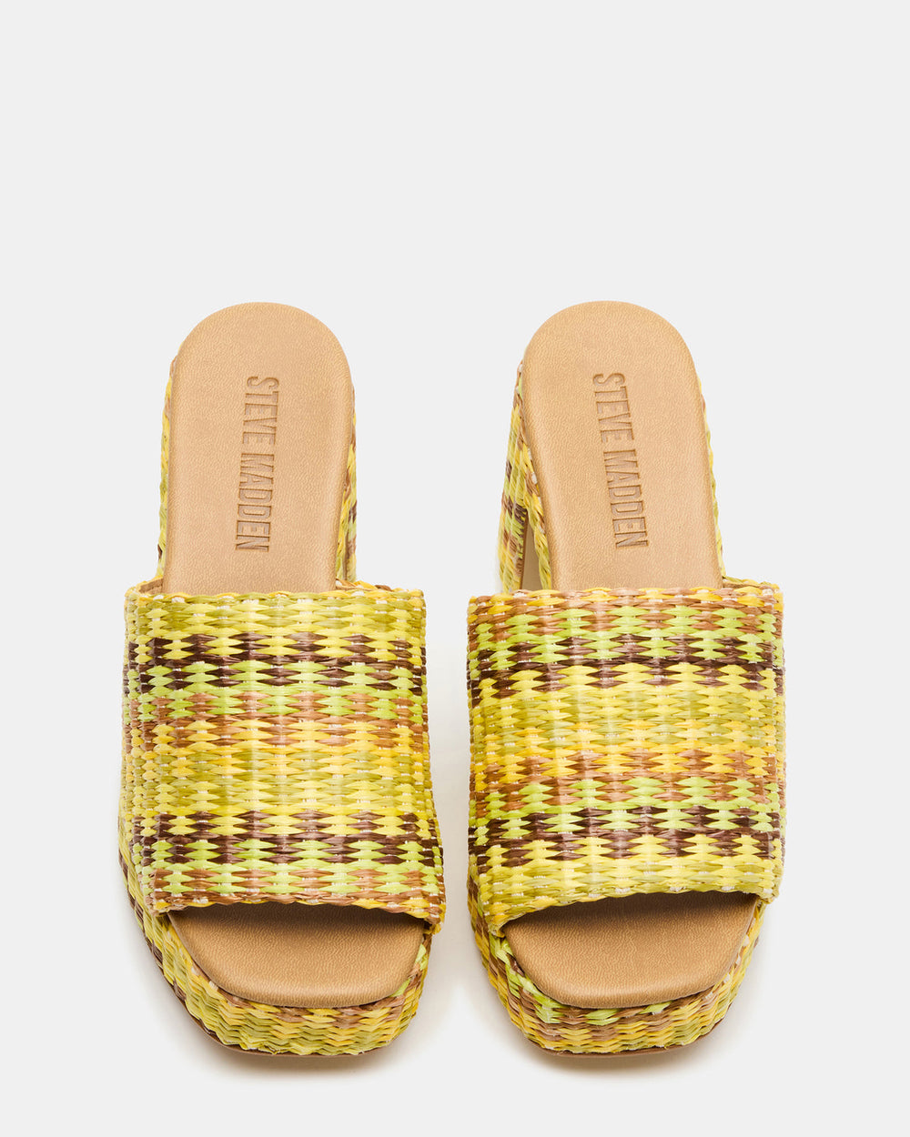 KOLA Raffia Multi Platform Square-Toe Block Heel Mule Women's Sandal | Steve Madden on Sale