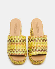 KOLA Raffia Multi Platform Square-Toe Block Heel Mule Women's Sandal | Steve Madden on Sale