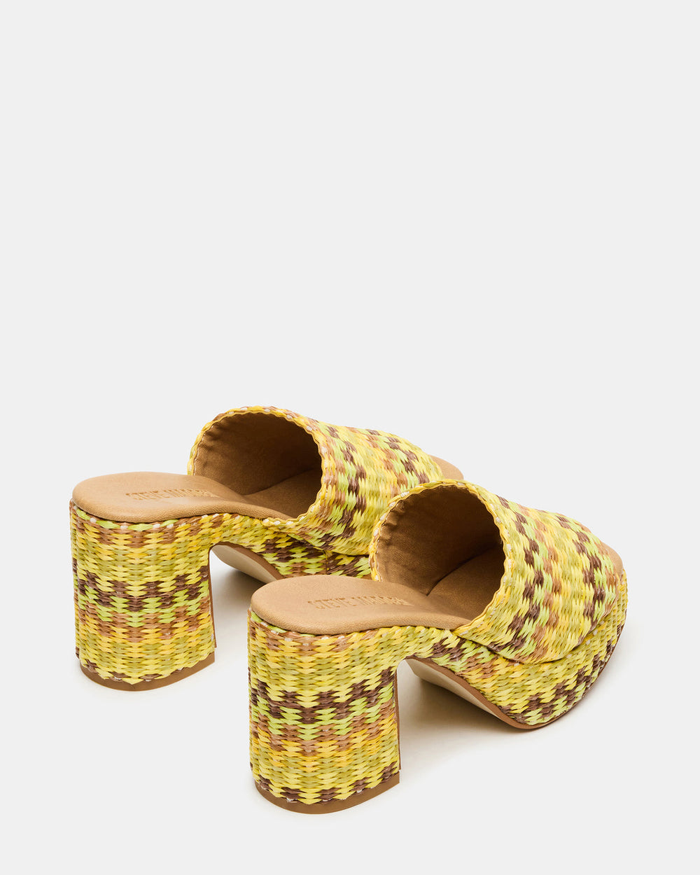 KOLA Raffia Multi Platform Square-Toe Block Heel Mule Women's Sandal | Steve Madden on Sale