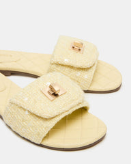 MORELAND Sequin Yellow Quilted Slide Women's Sandal | Steve Madden online