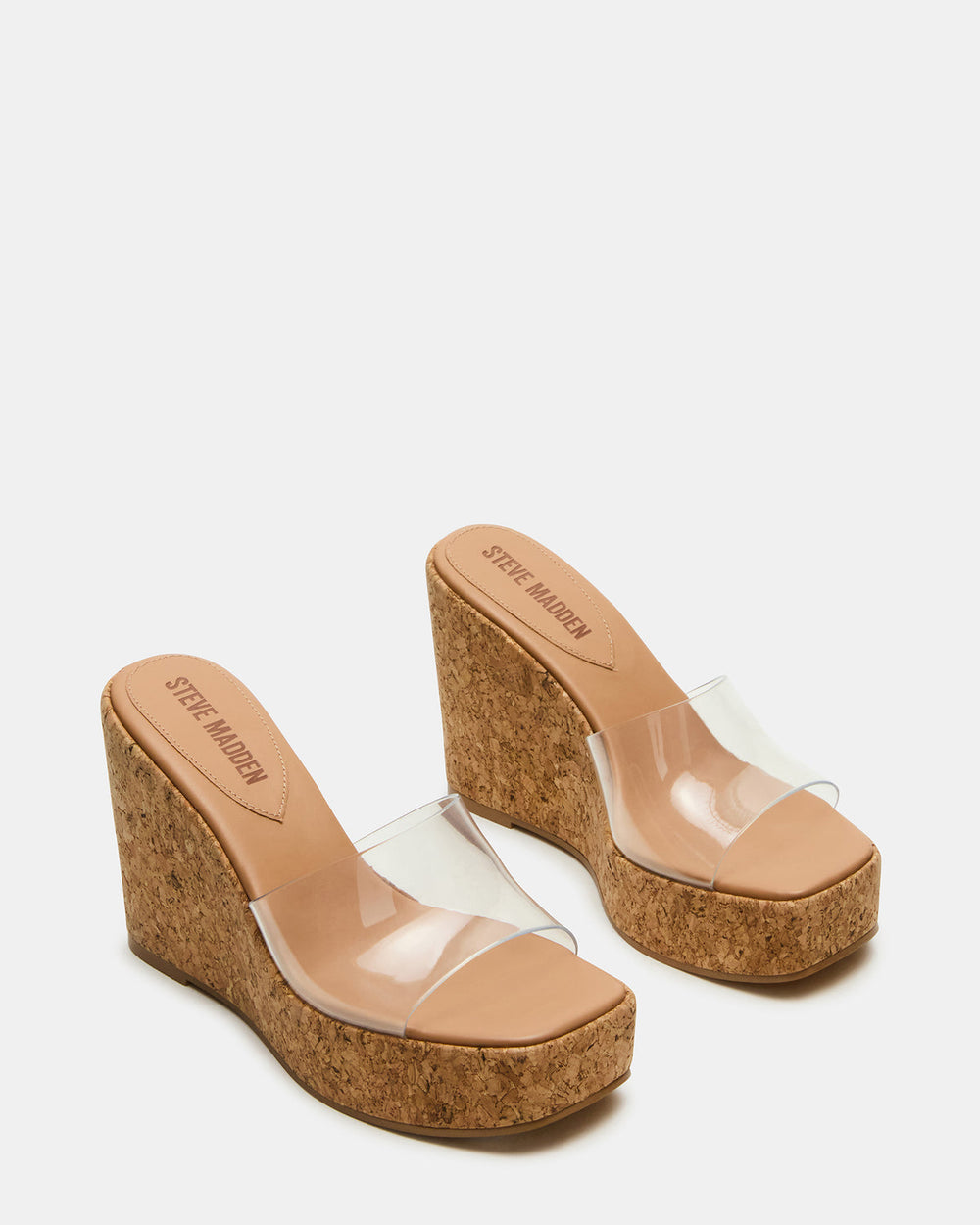 CAYMAN Clear Platform Square-Toe Wedge Women's Sandal | Steve Madden near me