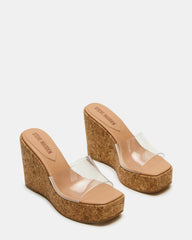CAYMAN Clear Platform Square-Toe Wedge Women's Sandal | Steve Madden near me