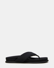 ZINNIA Black Women's Thong Footbed Sandal | Steve Madden discount