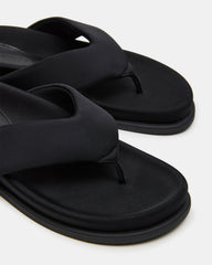 ZINNIA Black Women's Thong Footbed Sandal | Steve Madden discount