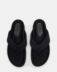 ZINNIA Black Women's Thong Footbed Sandal | Steve Madden discount