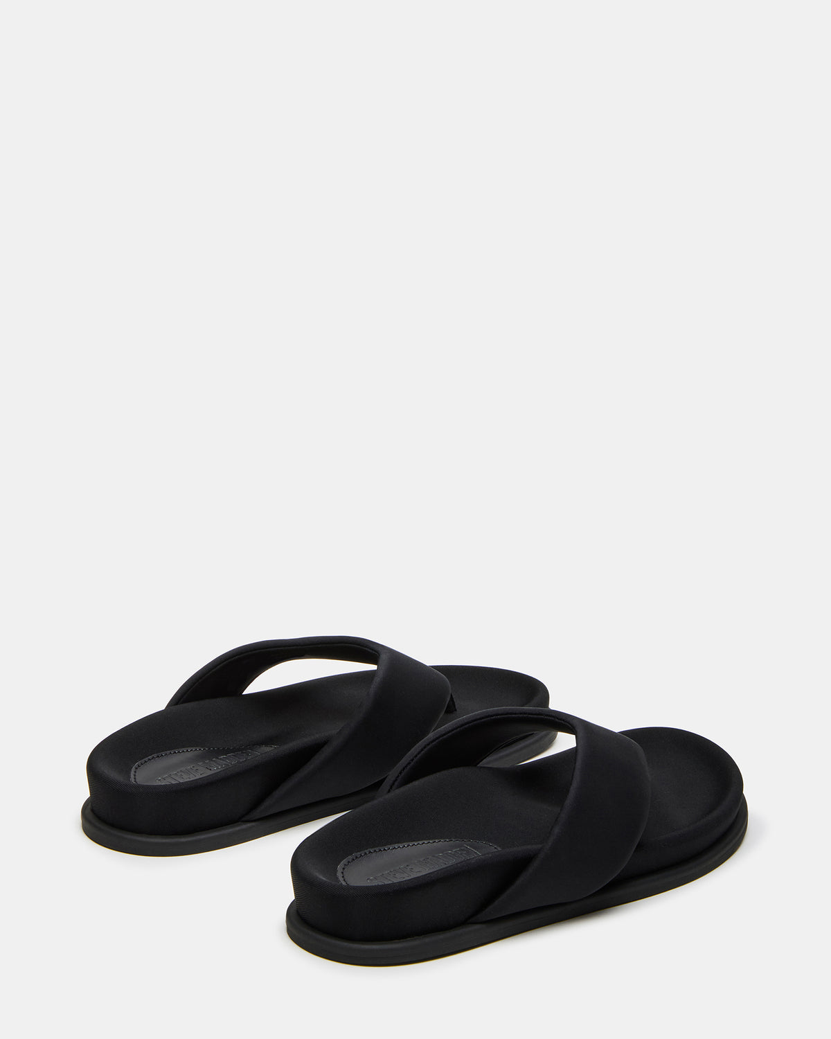 ZINNIA Black Women's Thong Footbed Sandal | Steve Madden discount
