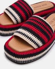 BEACHY Woven Red Multi Platform Slide Women's Sandal | Steve Madden US