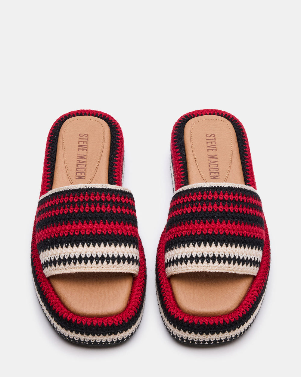 BEACHY Woven Red Multi Platform Slide Women's Sandal | Steve Madden US