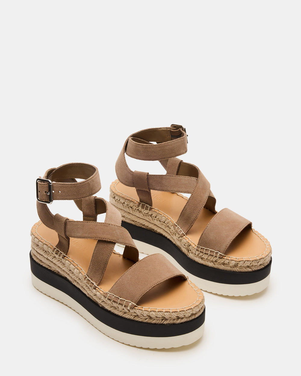 SOREN Taupe Suede Women's Espadrille Sandal | Steve Madden outlet