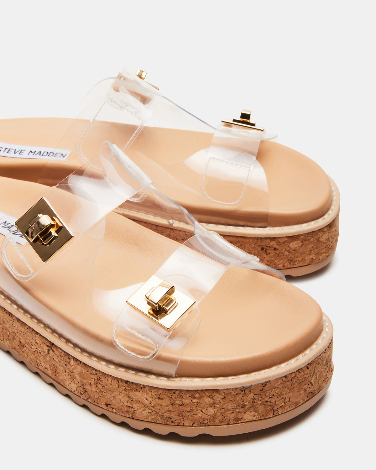 BIGSCHMONA Clear Suede Women's Platform Slide Sandal | Steve Madden Sale