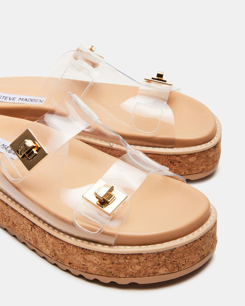 BIGSCHMONA Clear Suede Women's Platform Slide Sandal | Steve Madden Sale