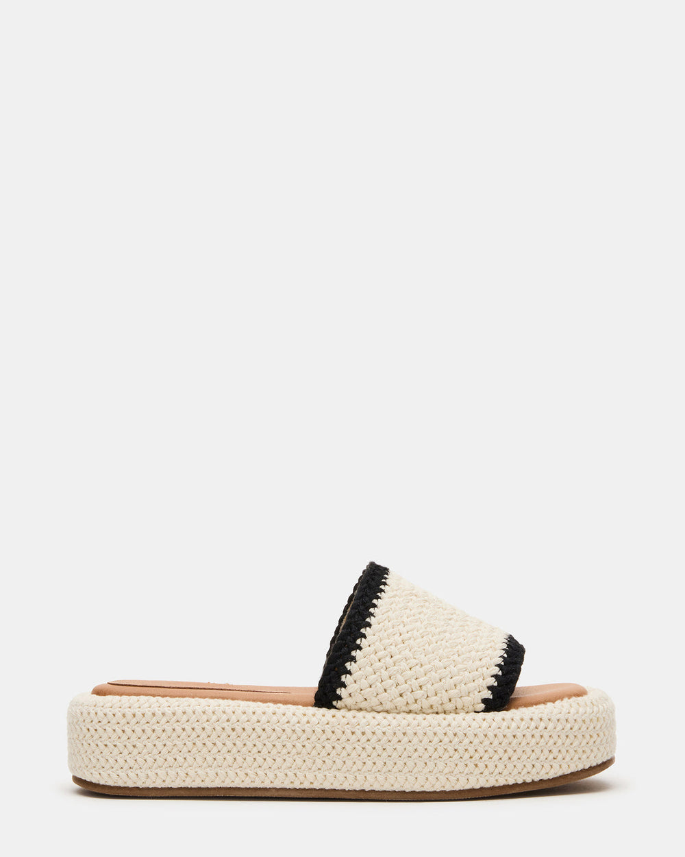 BEACHY Woven Cream Multi Platform Slide Women's Sandal | Steve Madden near me