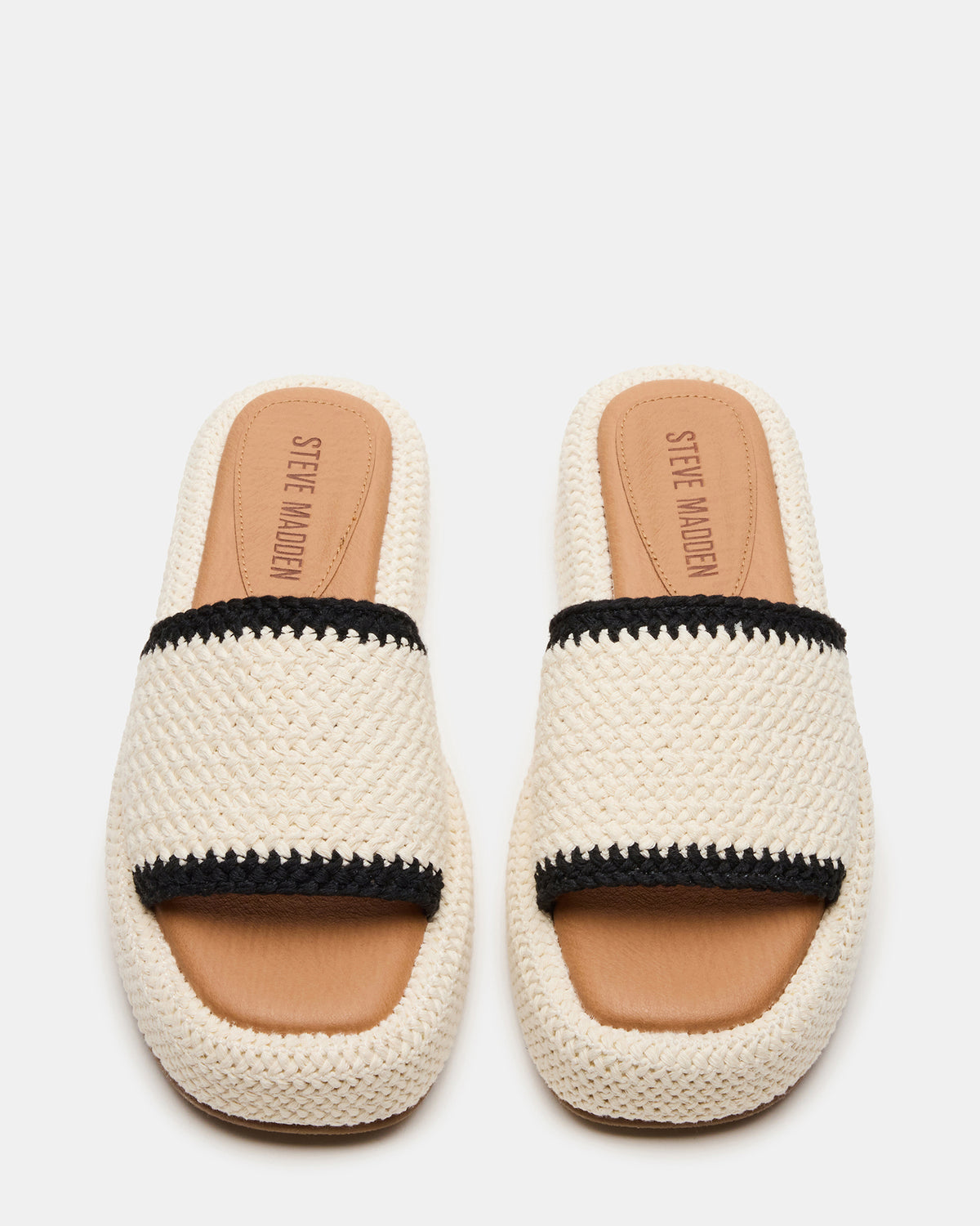 BEACHY Woven Cream Multi Platform Slide Women's Sandal | Steve Madden near me