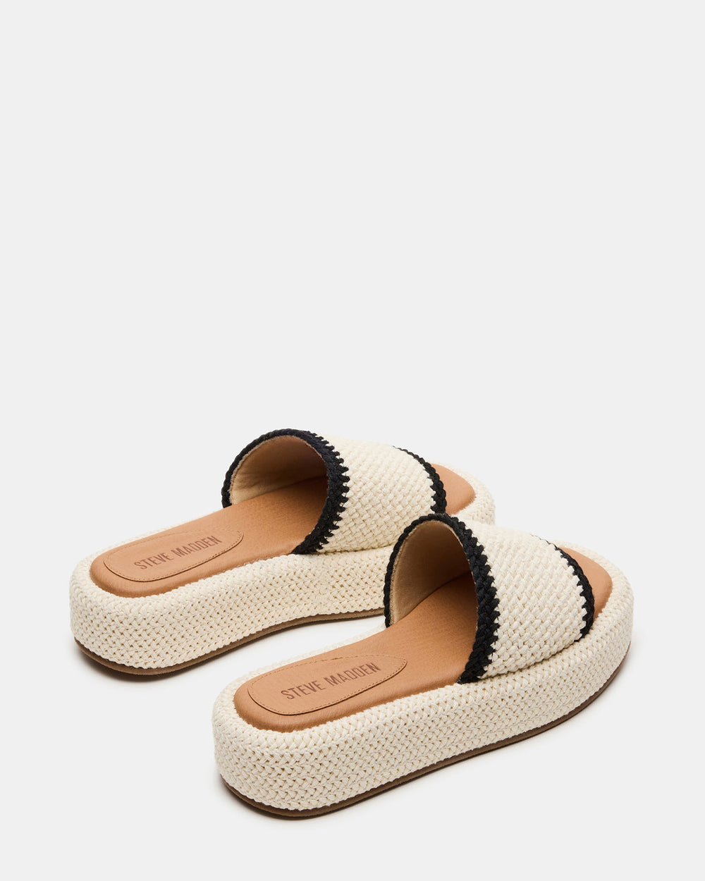 BEACHY Woven Cream Multi Platform Slide Women's Sandal | Steve Madden near me