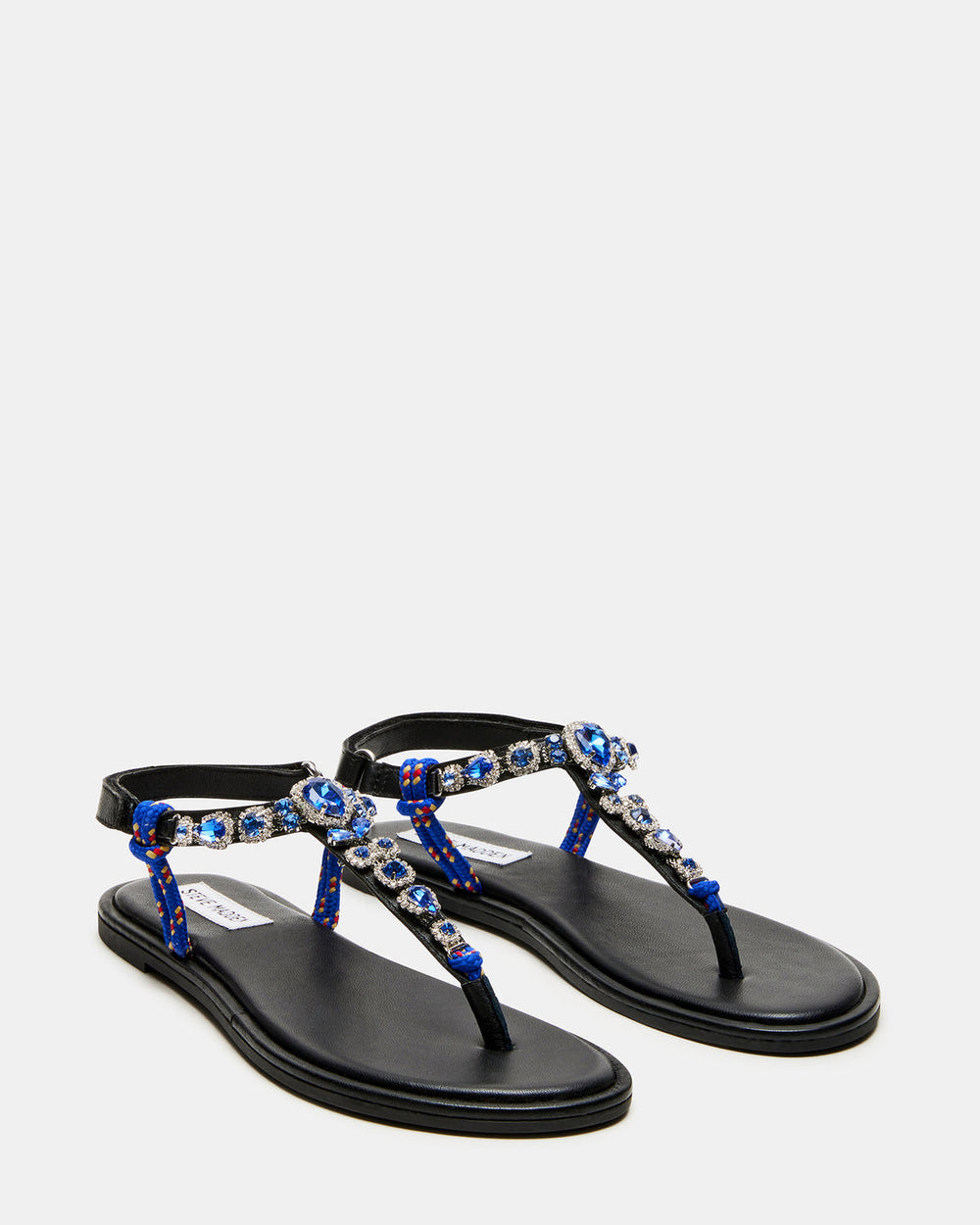 SOLITA Blue Multi Rhinestone Ornament Thong Sandal | Women's Sandals | Steve Madden online